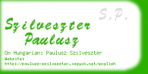 szilveszter paulusz business card